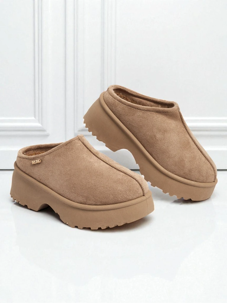 Къси дамски боти а'ла сноубутс с пухкава подплата Noelina