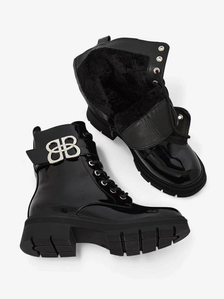 Лакирани дамски еко кожени боти Veuli