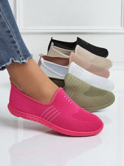 Дамски мокасини Perseida комфортна материя оранжева за пролет и лято