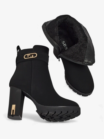 Дамски боти от еко велур на ток Tovia