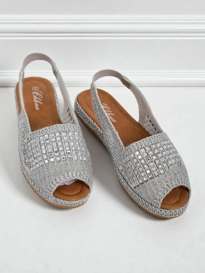 Royalfashion Дамски сандали еспадрили с цирконии Belle Sparkle