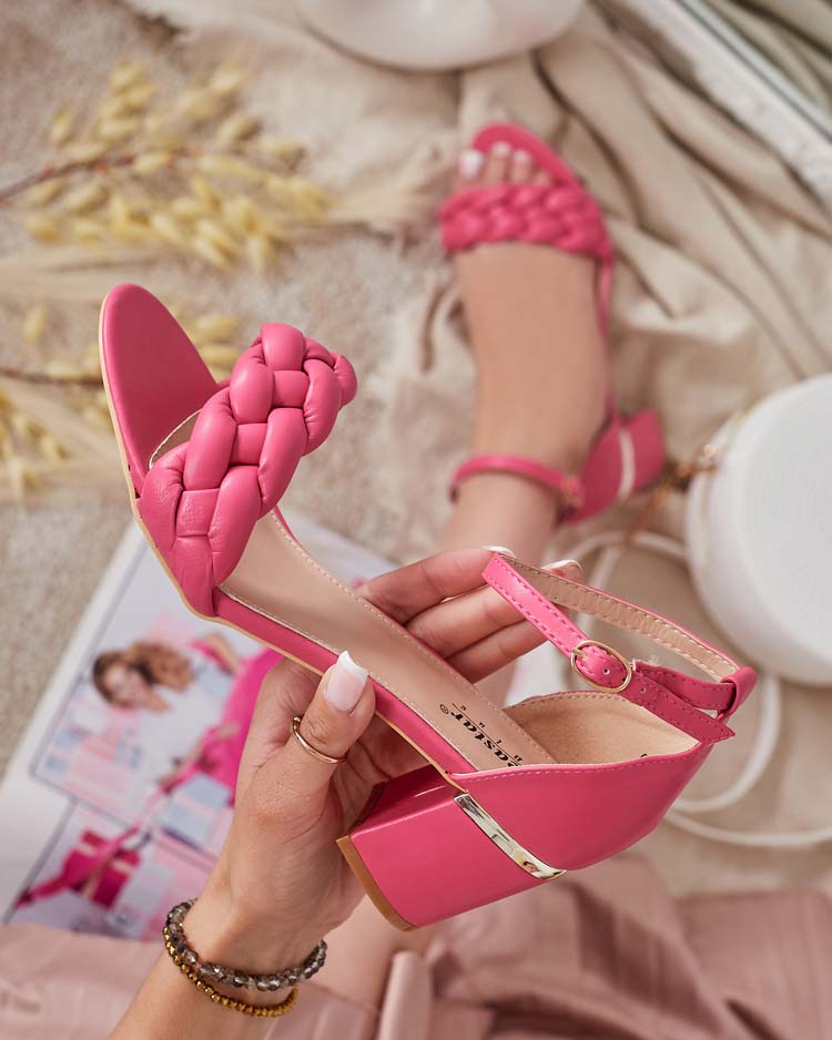 Фуксия дамски сандали с коланче Маринела - Обувки