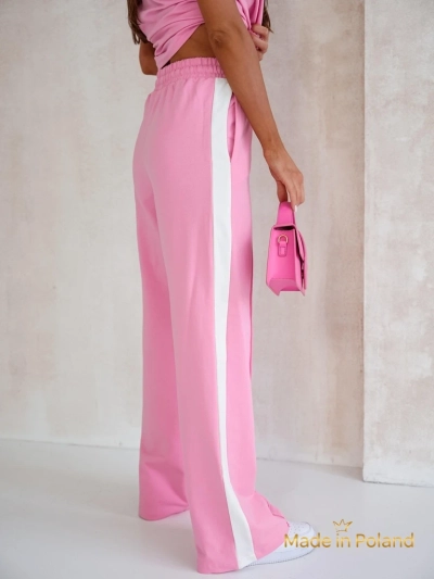 Aurora Rosa – Розов спортен комплект от памук с широк панталон