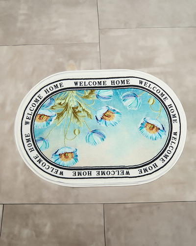 Royalfashion Цветна изтривалка за врата с цветя 40x60