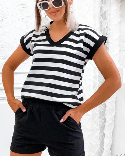 Royalfashion Памучен раиран дамски комплект