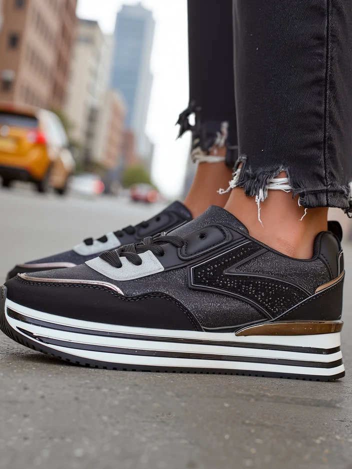 Royalfashion Женски маратонки с блясък Borovis