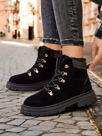 Royalfashion Черни дамски трапери Develier