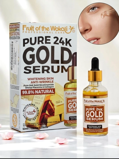 Плод на Wokali - Осветяваща и анти-бръчки серум за лице 24K Злато