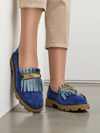 Royalfashion Женски мокасини от еко велур Mare Nostrum