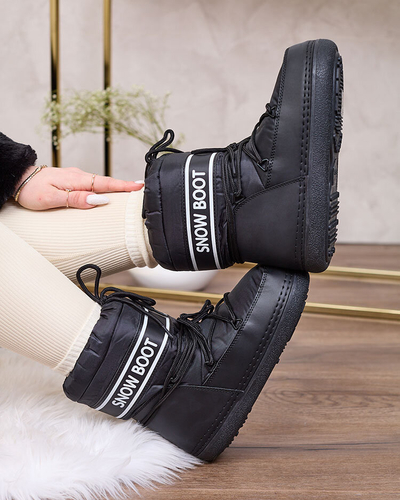 Royalfashion Черни дамски ботуши за сняг с венец Soblesia