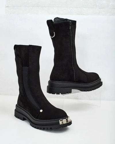 Royalfashion Дамски ботуши от еко велур Homni