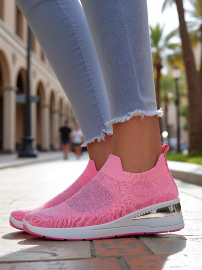 Обувки тип слип-он с платформа за жени Royalfashion с камъни Qelavise