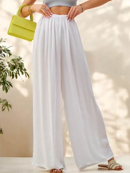 Royalfashion Вискозни прави дамски панталони от плат