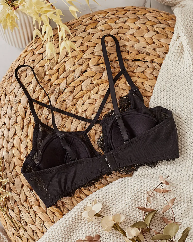 Royalfashion Дамски сутиен с декоративни презрамки