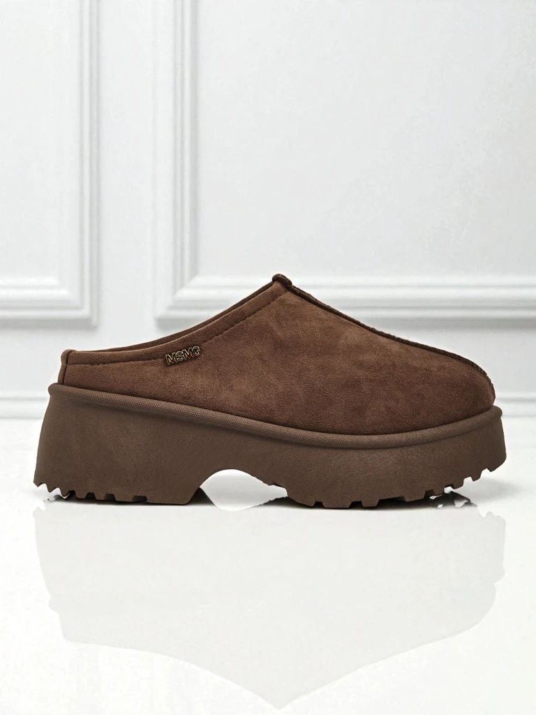 Къси дамски боти а'ла сноубутс с пухкава подплата Calindra