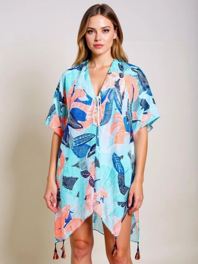 Парео Callista Royalfashion многоцветно до коляното с V-образно деколте