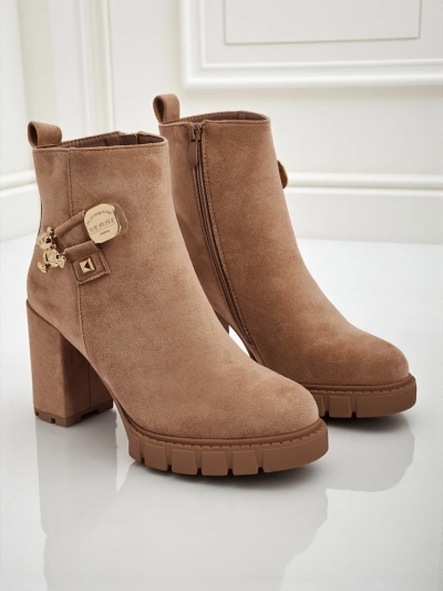 Дамски боти от еко велур на ток Bearr