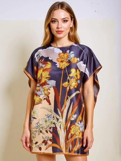 Рокля Парео Callista Nero с цветен флорален мотив Royalfashion