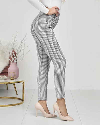 Сиво-черни дамски карирани гамаши- Облекло