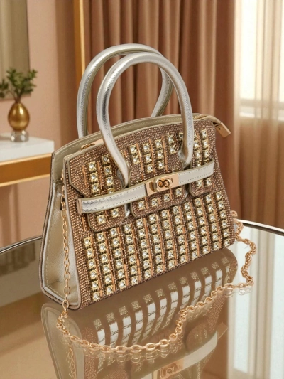 Royalfashion Дамска чанта тип клъч с цирконии Seren Voux