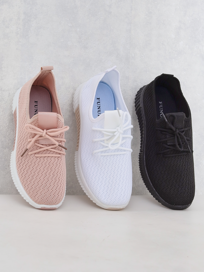 Розови дамски спортни обувки от плат Vobbu- Footwear