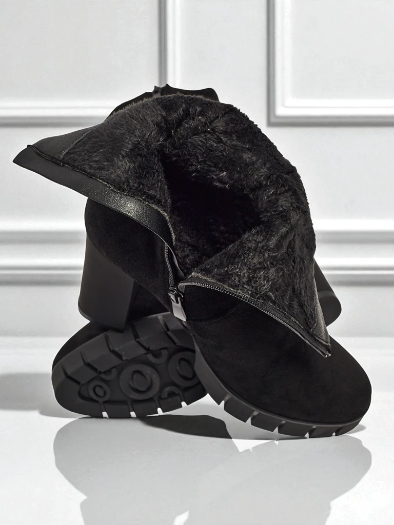 Дамски еко велурени боти на ток RuneFlicker