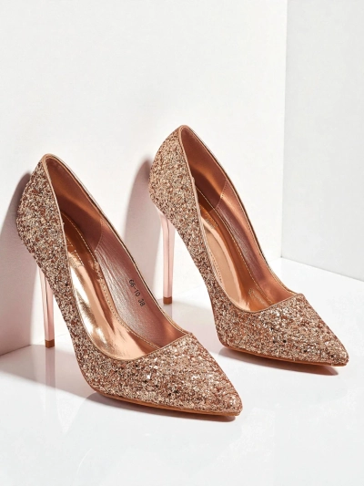 Дамски обувки от еко кожа с брокат Zavrimea