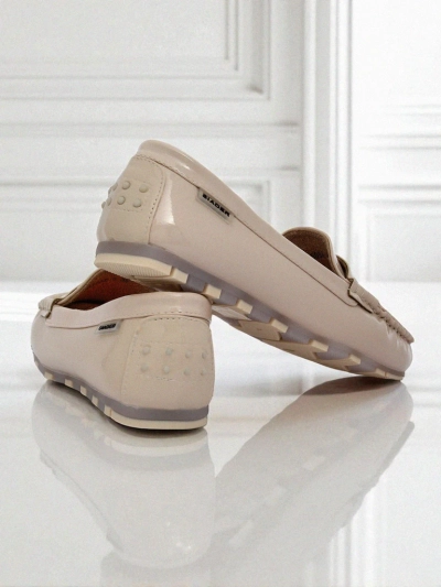 Дамски мокасини бежови Kallista - екологична велурена кожа премиум