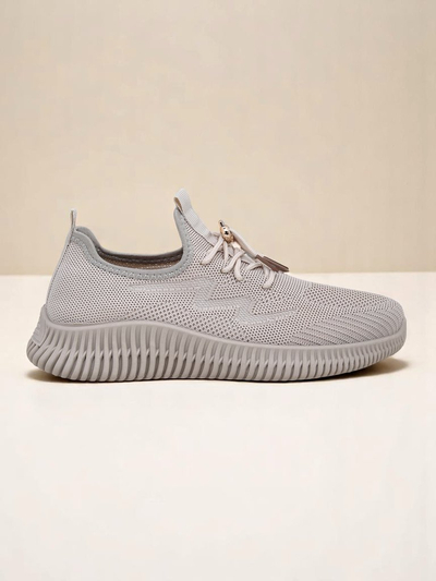 Aurelia Beige Royalfashion – Дамски бежови маратонки, плат, връзки