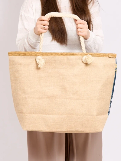 Royalfashion Голяма тъканна чанта с печат