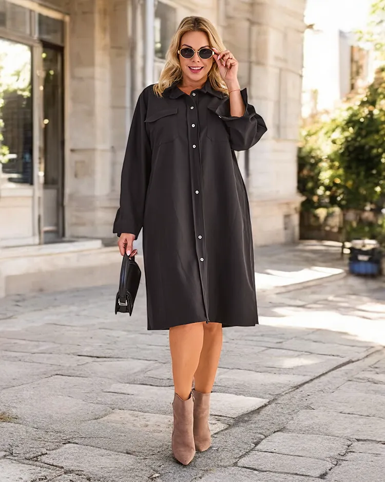 Дамска плат с копчета Royalfashion с ГОЛЯМ РАЗМЕР