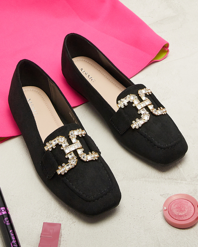 Дамски черни мокасини Jaorica- Footwear
