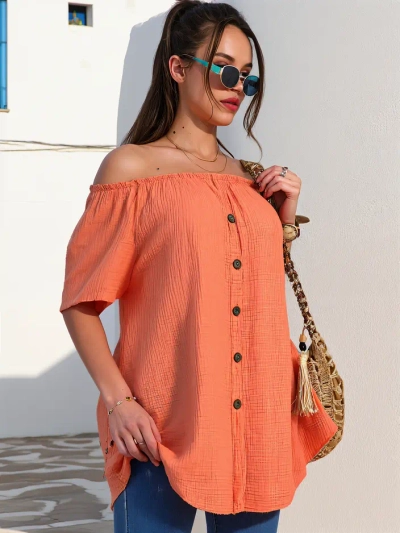Блуза от памук за жени Royalfashion в испански стил с декоративни копчета