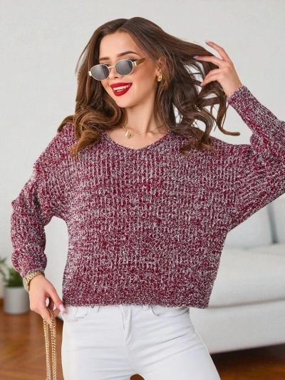 Кралска мода Дамски пуловер с лъскав конец