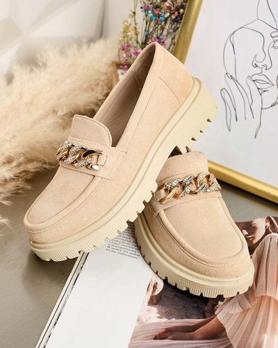 Royalfashion Дамски мокасини от еко велур с орнамент Lehels