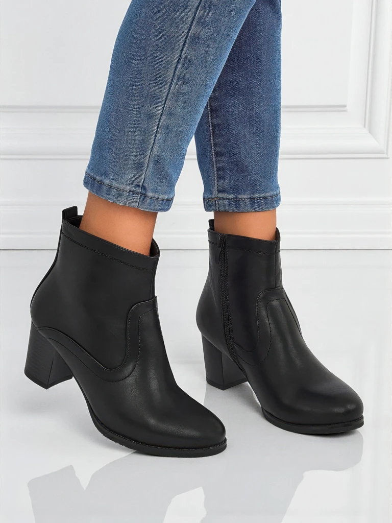 Дамски боти от еко кожа на ток Lunar Crest