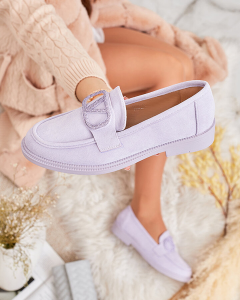 Royalfashion Дамски мокасини с украса от цирконий