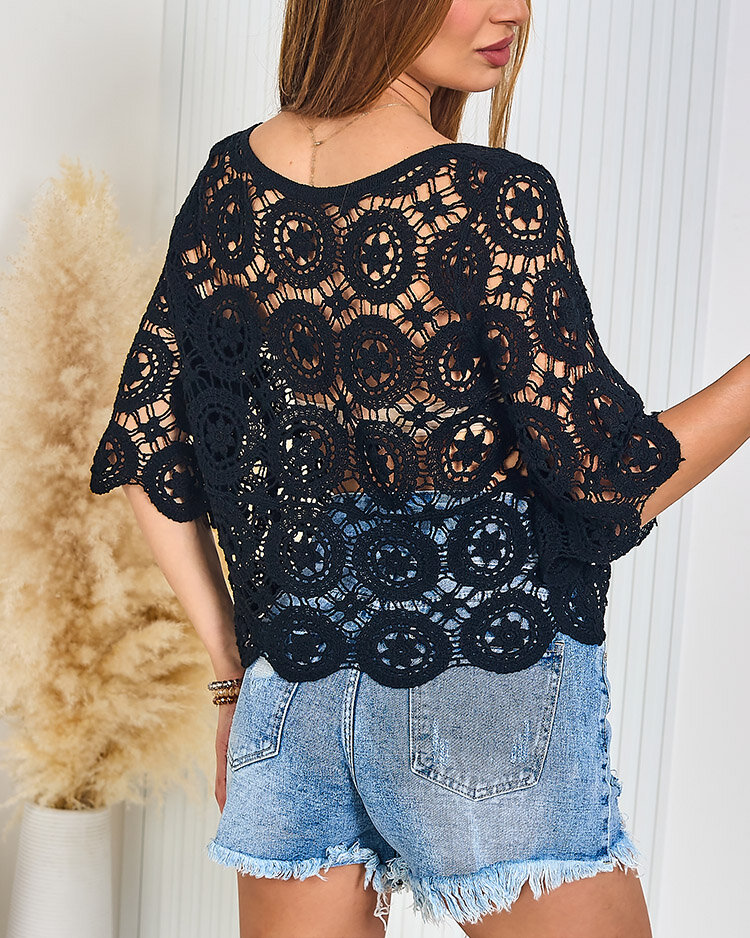 Royalfashion Дамска дантелена блуза