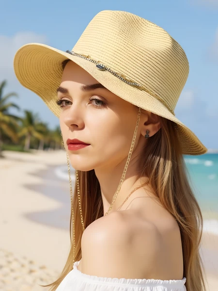 Royalfashion Дамска шапка от слама Golden Halo