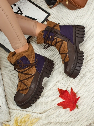 Дамски боти работни с пух Cindora