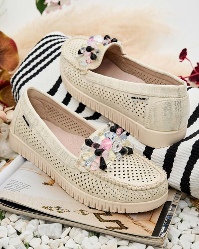 Royalfashion Дамски ажурни мокасини с мъниста Nasfali