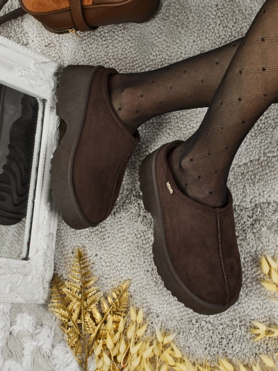 Къси дамски боти а'ла сноубутс с пухкава подплата Noelina