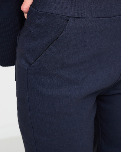 Дамски изолирани панталони в морско синьо PLUS SIZE - Облекло