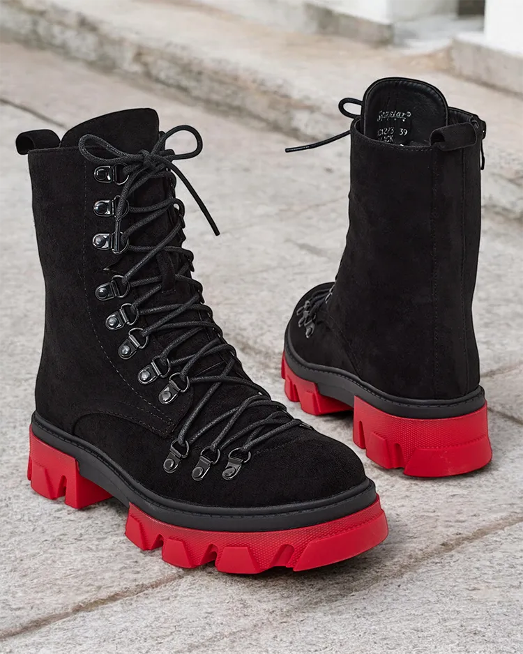 Royalfashion Дамски ботуши с дантела Xorri