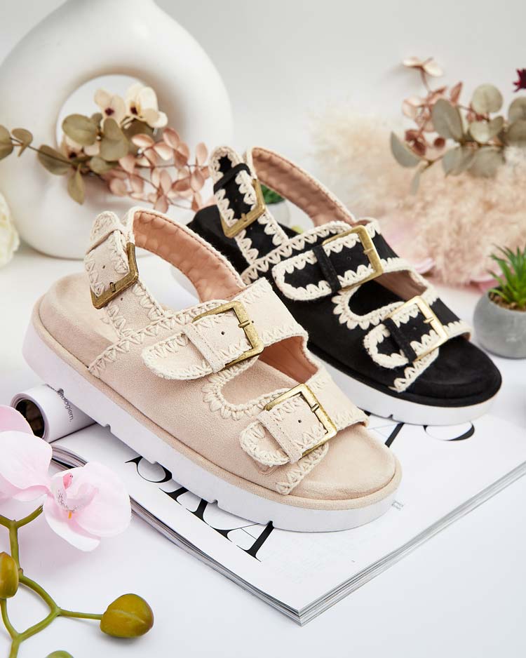 Royalfashion Дамски сандали Lunnay eko от велур