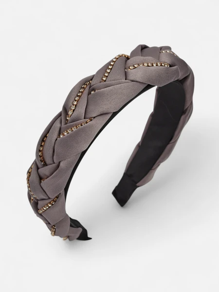 Royalfashion Лента за коса с плитка, украсена с цирконии