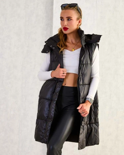 Royalfashion Дълга дамска жилетка с шевове