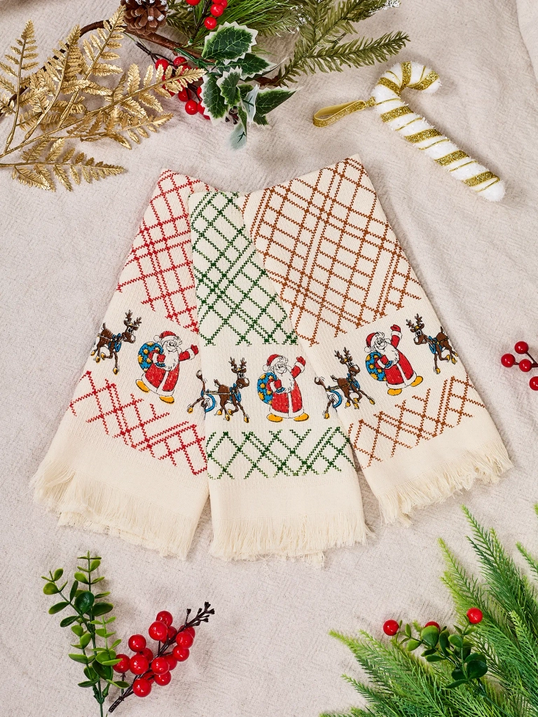 Royalfashion Коледен комплект от 3 кухненски кърпи