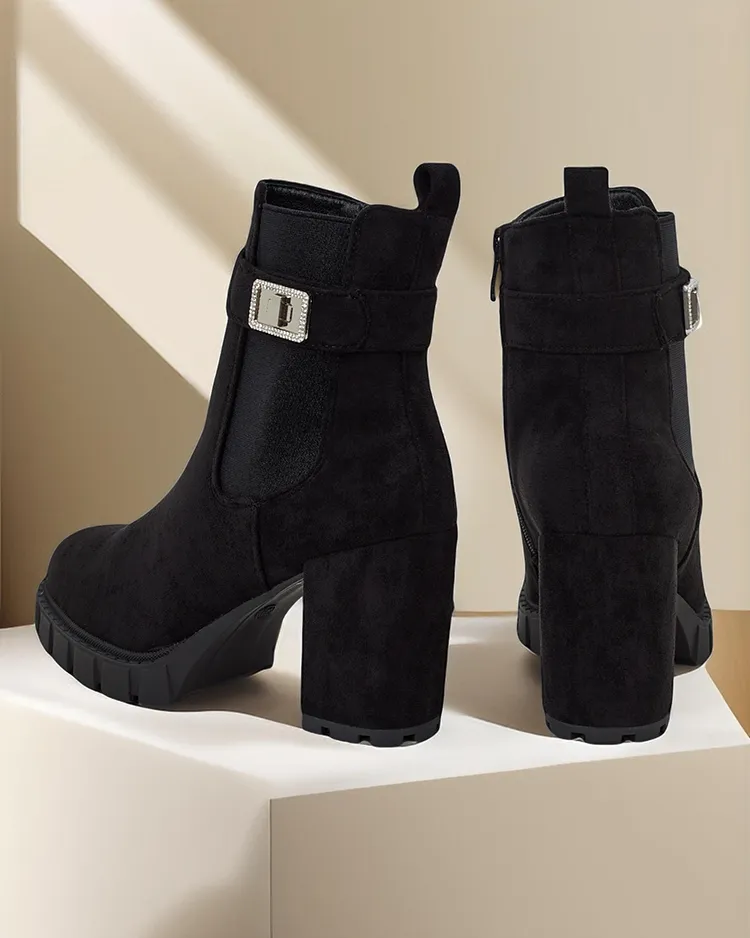 Дамски блок ток глезенки ботуши на Royalfashion Effo