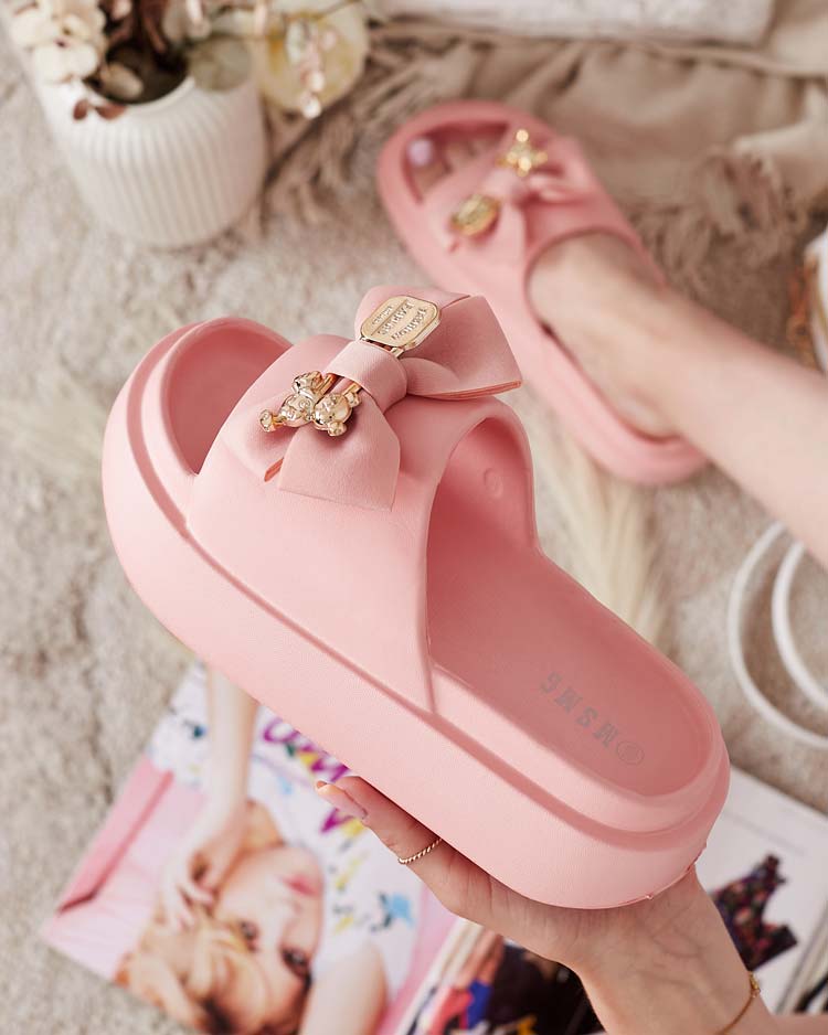 Royalfashion Дамски гумени джапанки с декоративна панделка Apis